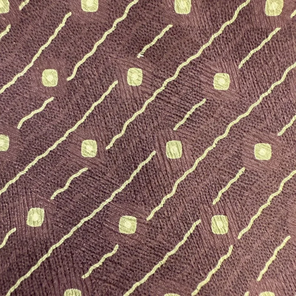 Vintage Giorgio Armani Cravatte All Silk Mens Tie Maroon Taupe Geometric Print